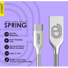 UNEED Spring UCB15C Fast Charging 2.4A - Silver